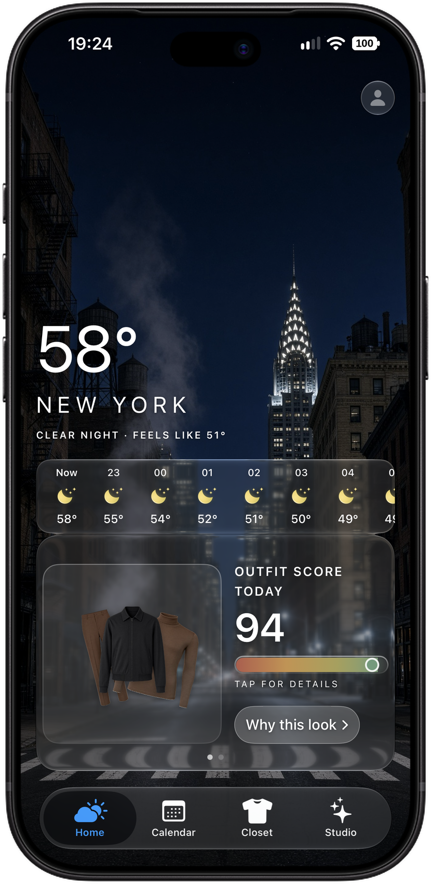 NOT JUST WEATHER home screen