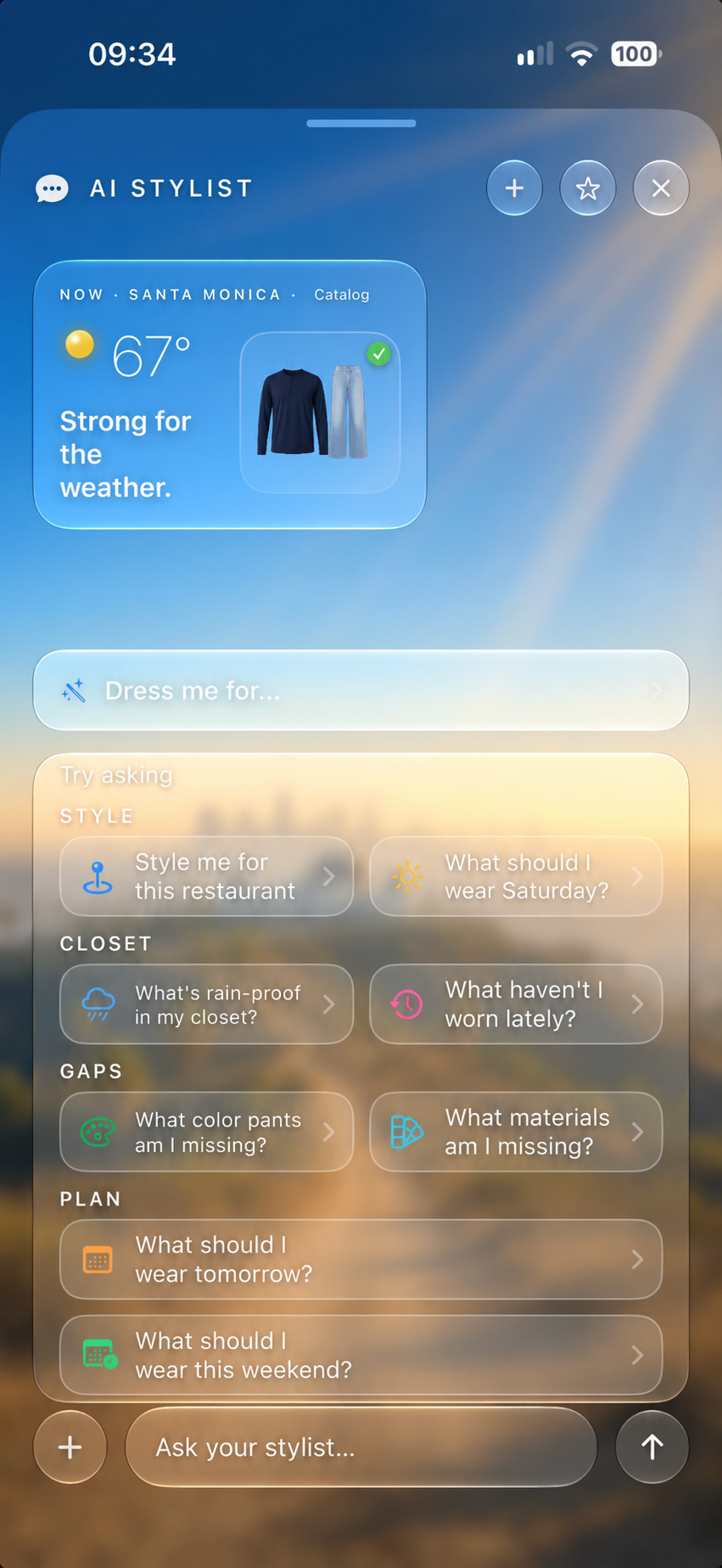 AI Stylist in NOT JUST WEATHER