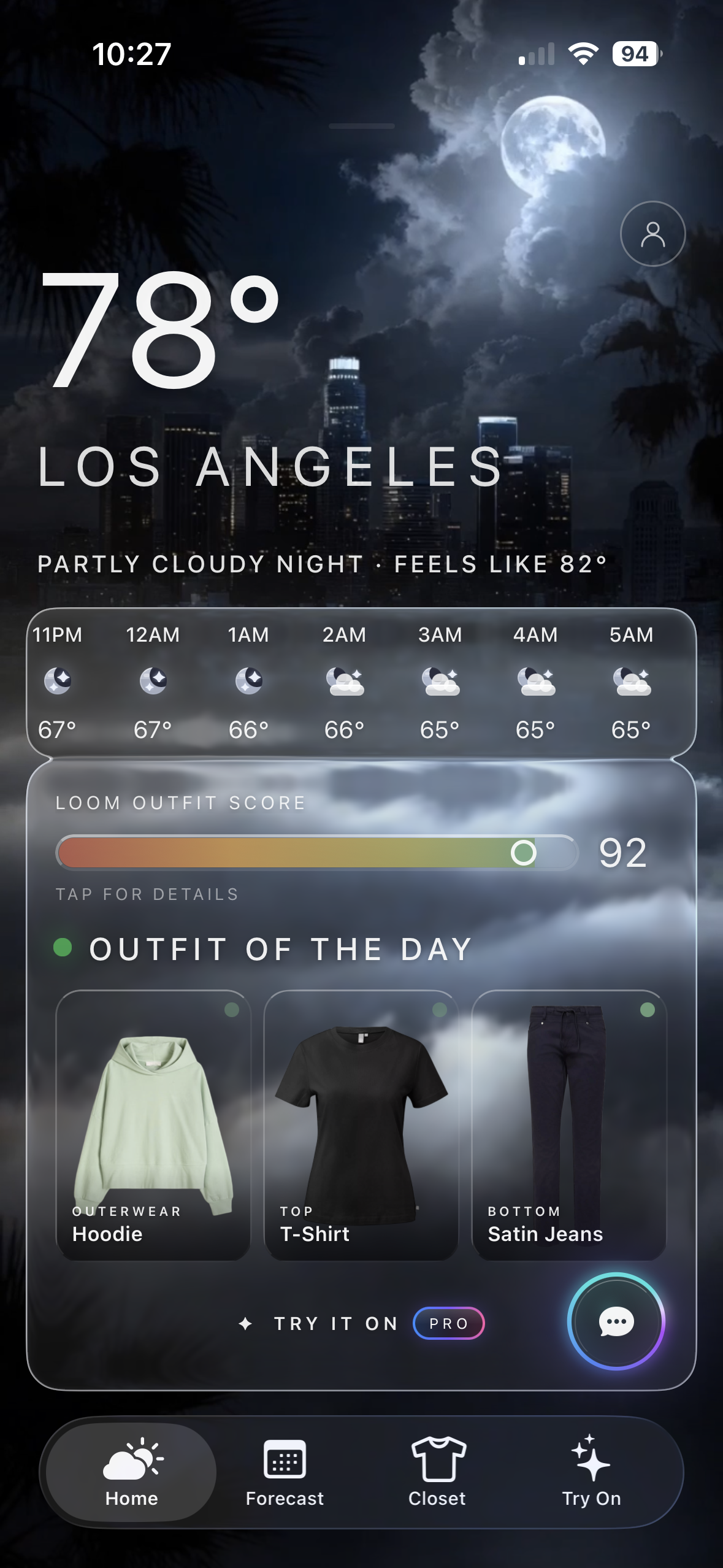 NOT JUST WEATHER app home
